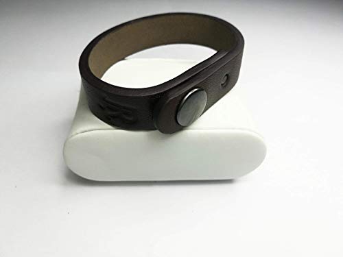 Bracciale in pelle naturale regolabile con chiusura a clip ottone - Ilgrandebazar