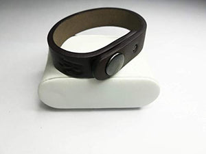 Bracciale in pelle naturale regolabile con chiusura a clip ottone - Ilgrandebazar