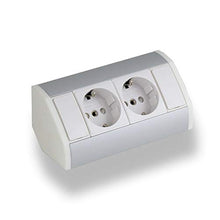 Carica l&#39;immagine nel visualizzatore di Gallery, Pratica presa angolare 2x Schuko, in alluminio, per cucina, bagno,...