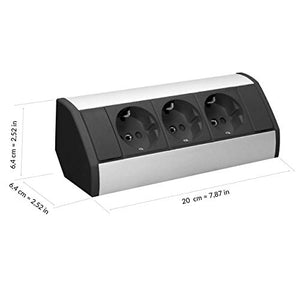 Orno GM-9001 - Presa tripla ad angolo con sicurezza per bambini, ideale Nero - Ilgrandebazar