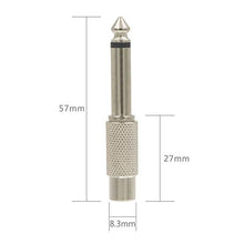 Carica l'immagine nel visualizzatore di Gallery, VCE 6 Pezzi Adattatore Audio RCA femmina－jack 6.3mm maschio mono Connettore...