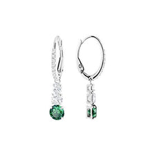 Carica l&#39;immagine nel visualizzatore di Gallery, Swarovski Orecchini Attract Trilogy Round, Cristallo Verde, Rodiati, da Donna - Ilgrandebazar