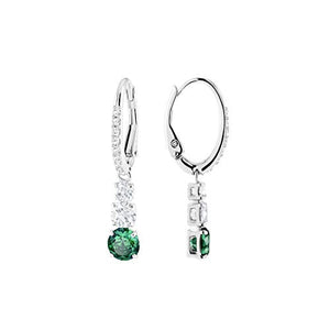 Swarovski Orecchini Attract Trilogy Round, Cristallo Verde, Rodiati, da Donna - Ilgrandebazar