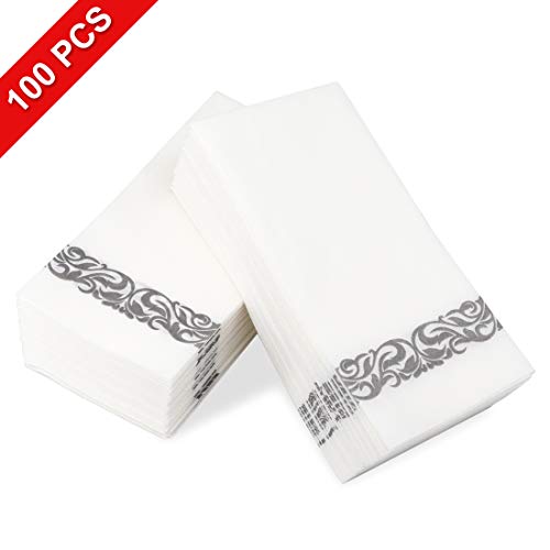 Asciugamani usa e getta e tovaglioli decorativi da bagno, 100pcs, Silver 01 - Ilgrandebazar