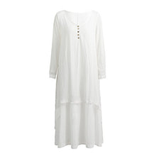 Carica l'immagine nel visualizzatore di Gallery, Romacci Donna Vestito Lungo Maxi Scollo a V e Maniche Lunghe 5XL, Bianco - Ilgrandebazar