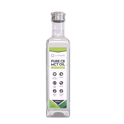 Olio 100% di cocco MCT | Paleo | Keto | Vegan | 500ml C8 Cocco Cristallo