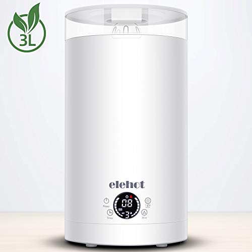 Umidificatore Ambienti ad Ultrasuoni Capacità 3L Display LED 7 Led Bianco - Ilgrandebazar
