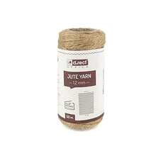 Carica l'immagine nel visualizzatore di Gallery, D.RECT 50m Iuta Marrone Naturale | Spago per Confezioni Regalo Te | Corda Decorativa | Spessore 1,2 mm | per: Imballaggio, Floricoltura, Decorazione, Jute Yarn, 50 m, unità