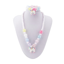 Carica l&#39;immagine nel visualizzatore di Gallery, Skywisewin Chunky Jewelry Collana con unicorno e bracciale per bambine