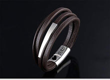 Carica l&#39;immagine nel visualizzatore di Gallery, Gkmamrg - Bracciale da uomo in pelle con incisione DAD, confezione...