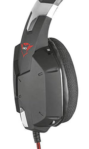 Trust Cuffie Gaming GXT 322 Carus, con Microfono Flessibile, Controllo Nero