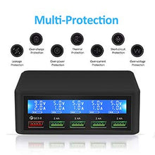 Carica l&#39;immagine nel visualizzatore di Gallery, Caricabatterie USB QC 50W con Schermo LCD costituito da 4 Porte 818 Black - Ilgrandebazar