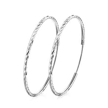Carica l&#39;immagine nel visualizzatore di Gallery, T400 Jewelers Orecchini Cerchio Argento Sterling 925 Diamond Cut Creoli 55mm