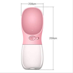 PB+ Bottiglia Acqua per Cani 350ml，Distributore d’Acqua Portatile da ROSA