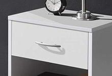 Carica l&#39;immagine nel visualizzatore di Gallery, Comodino con Cassetto e Scompartimento Aperto, Bianco, 39 x 41 x 28 Bianco - Ilgrandebazar