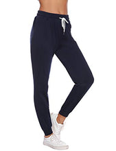 Carica l'immagine nel visualizzatore di Gallery, Sykooria Pantaloni Sportivi Casual da Donna Piede XL, Stile A - Blu Marino - Ilgrandebazar