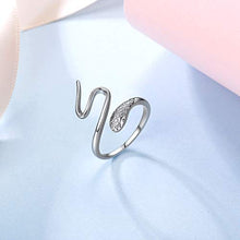 Carica l&#39;immagine nel visualizzatore di Gallery, SILVERCUTE Donna Anello Aperto/Orecchini Fascia Gatto/Corna di Serpente