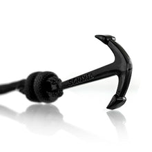 Carica l&#39;immagine nel visualizzatore di Gallery, Vikings, set di 2 bracciali in nylon con ancora acciaio inox, Bianco Nero - Ilgrandebazar