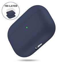 Carica l&#39;immagine nel visualizzatore di Gallery, Miracase - Custodia protettiva in silicone per Airpods Pro, triplo Blu navy.