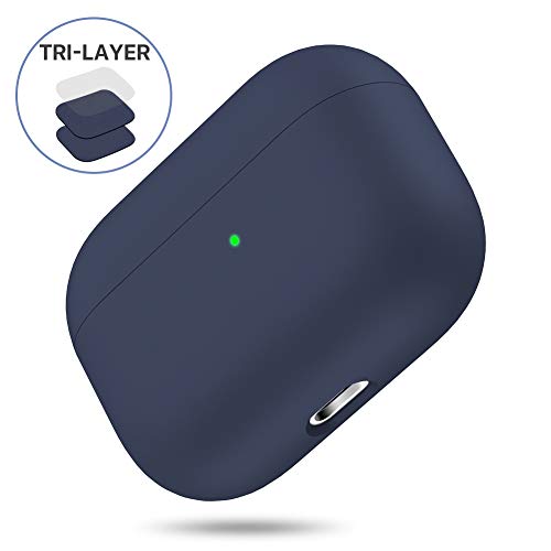 Miracase - Custodia protettiva in silicone per Airpods Pro, triplo Blu navy.