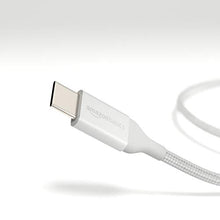 Carica l'immagine nel visualizzatore di Gallery, AmazonBasics - Cavo da USB C a di tipo C 2.0, in nylon a 0,9 m, Argento