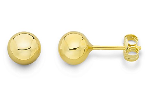 Miore Orecchini Donna Piccoli a Lobo Sfera Oro Giallo 9 Kt / 375 - Ilgrandebazar