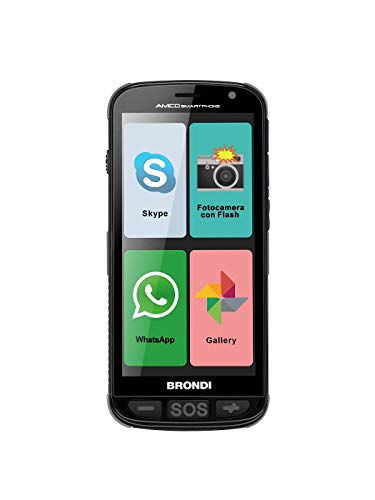 Brondi Amico Smartphone, telefono per anziani con app preinstallate, tasto...