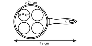 Tescoma Padella con Quattro Cerchi, Nero, 24.0 Centimeters, Diametro 24 cm - Ilgrandebazar