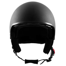 Carica l&#39;immagine nel visualizzatore di Gallery, Westt Vintage Casco Jet Retro Moto Nero Opaco Scooter Motorino L (58cm) - Ilgrandebazar
