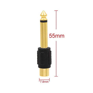 VCE 6 Pezzi Audio adattatore/connettore RCA jack maschio 6.3mm mono spina /...