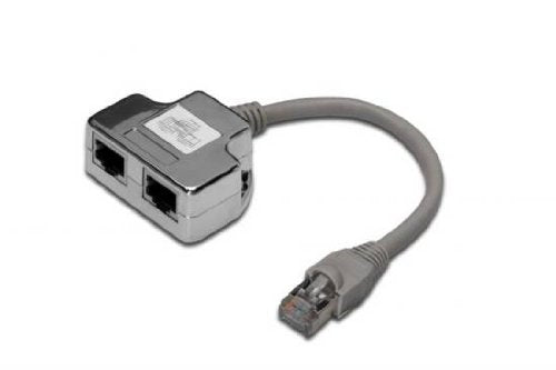 Digitus 08260 ADATTATORE SCHERMATO PER CAT. 5E 2 LINEE RJ45 SU 2 - fach