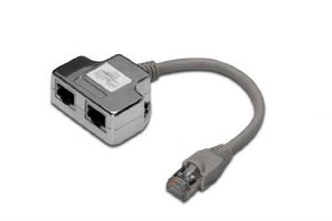 Digitus 08260 ADATTATORE SCHERMATO PER CAT. 5E 2 LINEE RJ45 SU 2 - fach