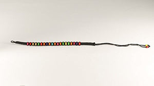 Braccialetto intrecciato Nero con perline di legno colorate, ideale per... - Ilgrandebazar
