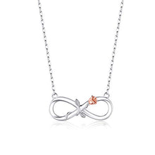 Carica l&#39;immagine nel visualizzatore di Gallery, BlingGem Collane Donna Rosé Fiore Infinito Oro Bianco Placcato Argento 925... - Ilgrandebazar