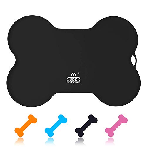 Super Design - Sottopentola in Silicone a Forma di Osso, Nero opaco.