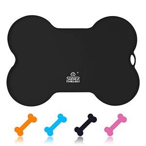 Super Design - Sottopentola in Silicone a Forma di Osso, Nero opaco.