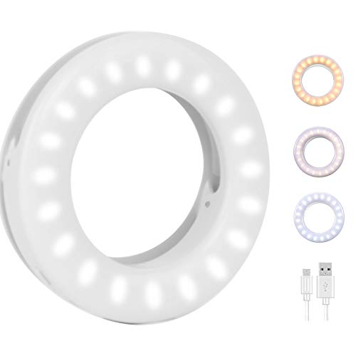 QcoQce Selfie Ring Light, 3 Tipi di Luminosità 40 LED Light BIANCA