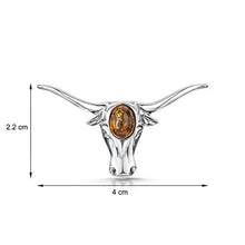Carica l&#39;immagine nel visualizzatore di Gallery, Amberta in argento Sterling 925 con ambra baltica – Ciondolo di bufalo Orange - Ilgrandebazar