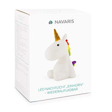 Carica l&#39;immagine nel visualizzatore di Gallery, Navaris Luce notturna LED Unicorno - Ricaricabile, 1) - Bianco - Ilgrandebazar