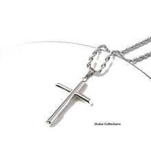 Carica l&#39;immagine nel visualizzatore di Gallery, Collana con ciondolo a forma di croce, in oro bianco, da uomo e donna,... - Ilgrandebazar