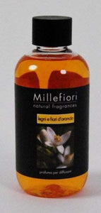 Millefiori Natural Ricarica per diffusore di 250ml, Legni E Fiori D'arancio - Ilgrandebazar