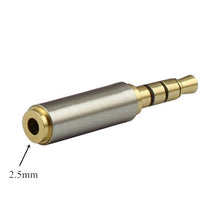 Carica l'immagine nel visualizzatore di Gallery, Oro 3.5 mm maschio a 2.5mm Femmina plug a