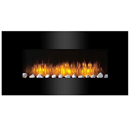 Classic Fire Riscaldatore a Parete, 2000W, Telecomando, Nero, 105,5 cm - Ilgrandebazar