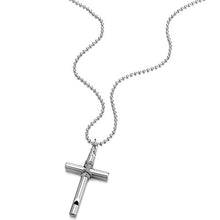 Carica l&#39;immagine nel visualizzatore di Gallery, COOLSTEELANDBEYOND Ciondolo di Fischio Croce, Collana con Pendente da Uomo... - Ilgrandebazar