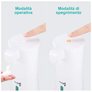 KLAS REMO Dispenser Sapone Automatico, 400ML Bianco(nuova Versione)