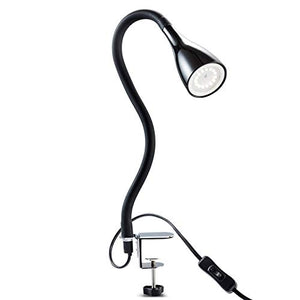 Lampada LED da tavolo con morsetto dimmerabile su 3 livelli, include Nero
