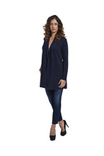 Carica l'immagine nel visualizzatore di Gallery, Brunella Gori Cardigan Lungo Donna con Tasche Laterali in 100% Lana XL, Navy - Ilgrandebazar
