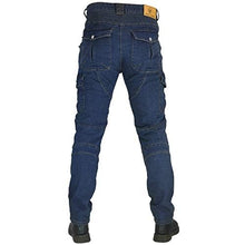Carica l'immagine nel visualizzatore di Gallery, CBBI-WCCI Uomo Pantaloni da Moto Biker Jeans Protezione Motorcycle Pantaloni Rinforzato Slim Fit Armature Pants, 4 x Pad di Protezione (M = 30W / 31L, Blu)