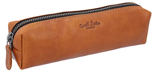 Astuccio Gusti Pelle studio Addison portapenne in vera pelle Marrone Chiaro