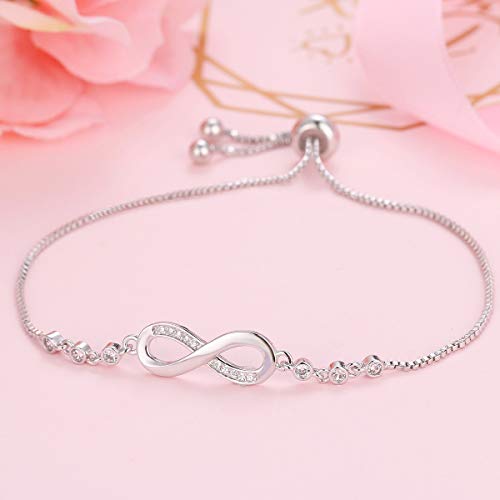 Tusuzik 925 sterline d'Argento Infinito Amore Simbolo Placcato Oro Bia